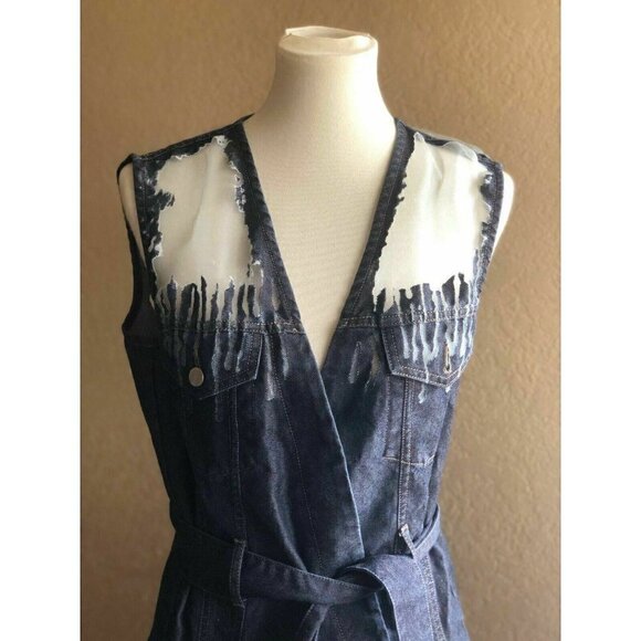 Diesel Womens Blue Mesh Denim F-D-01 Dress XS - Picture 8 of 12